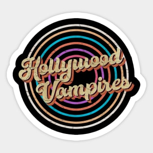 vintage circle line color Hollywood Vampires Sticker